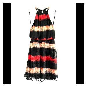 Alice + Olivia velvet burnout halter dress